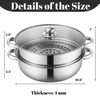 ZENFUN Steamer Pot With Lid 2 Tier, Multipurpose Stainless Steel