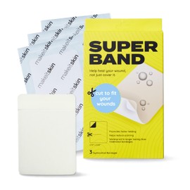 SUPERBAND Premium Hydrocolloid Bandages HSA FSA Eligble Waterproof Wound Dressing by MakeItSkin | Thin, Fast Healing, Scar Reducing for Scratches, Cuts, Burns, Blisters, Fissures, Road Rashes