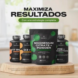 VITAL BOTANICS | Citrato de Magnesio en Polvo con Colágeno Hidrolizado | 80 Porciones Sin Sabor | Suplemento de Magnesio Sin Azúcar
