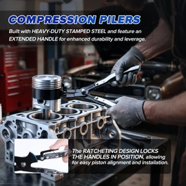 MRCARTOOL Piston Ring Compressor Tool 7Pcs with Plier,6 Rings 2-7/8"-4-5/8"