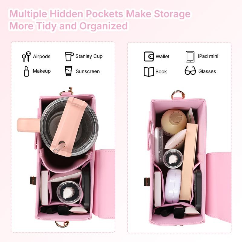 Behaesty Adjustable Waterproof Crossbody Bag for Drink Holder with Wallet
