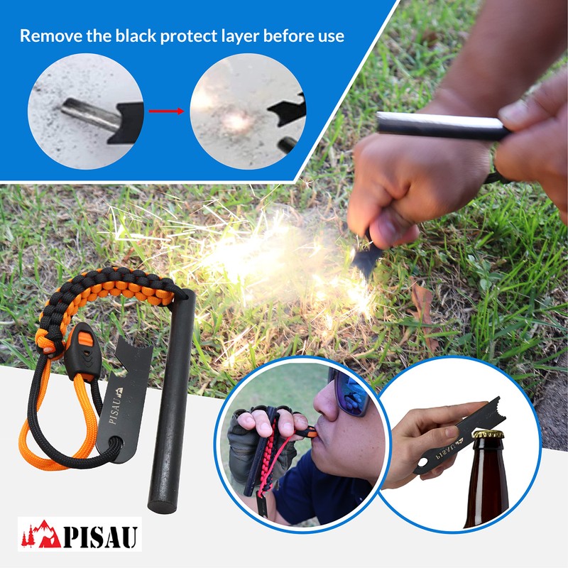 12.7 cm Ferrocerium Ferro Rod Flint Fire Starter waterproof for