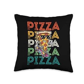 Smarty Pants Designs Slice, Funny Retro Vintage Pizza Lover Throw Pillow, 16x16, Multicolor