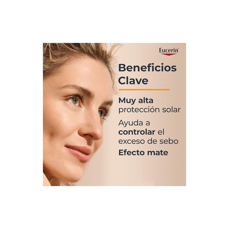 EUCERIN Protector solar facial efecto mate toque seco Oil Control