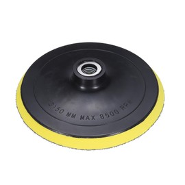 sourcing map 6 Inch Hook and Loop Backing Sanding Pads with M14 Thread for Diamond Sanding Finishing Polishing Buffing Pads, Yellow + Black 1pcs