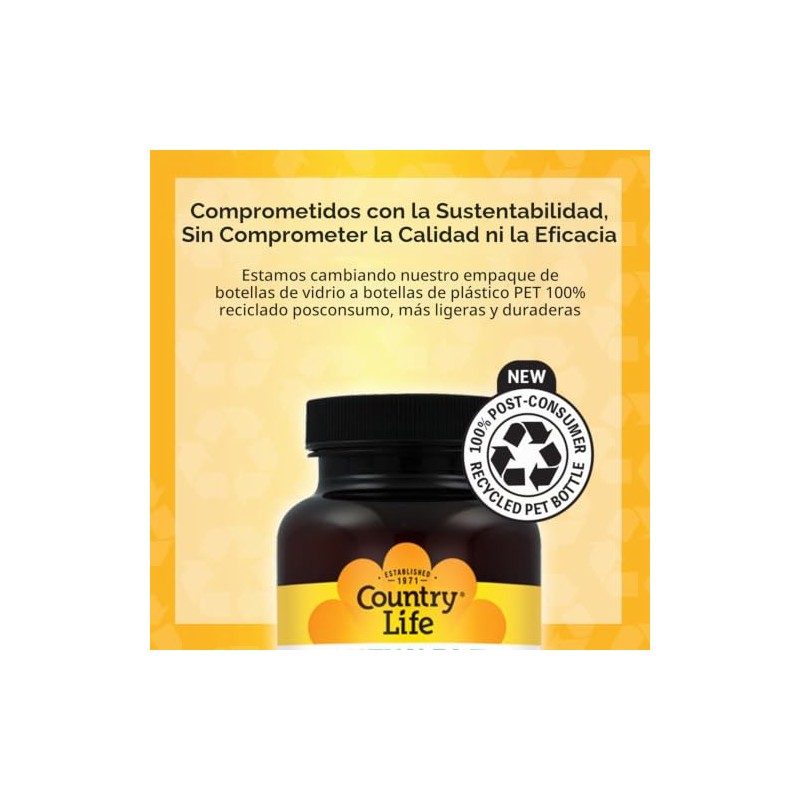 Country Life - Glicinato de magnesio quelado, 400 mg -