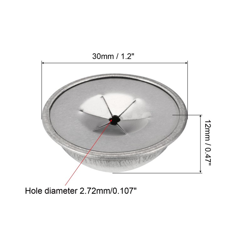 PATIKIL 30mm Galvanized Iron Insulation Dome Caps, 50pcs Insulation Cap