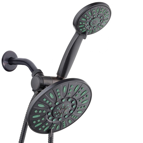 AquaDance Antimicrobial/Anti-Clog High-Pressure 30-setting Rainfall Shower Combo, Microban Nozzle Protection