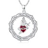 YueYuan Sacred Heart of Jesus Necklace 925 Sterling Silver Crown