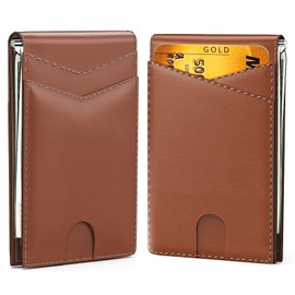 GIPUSSON Airtag Wallet for Men Slim Bifold,Mens Wallets Bifold Leather Rfid Blocking Large Capacity,Front Pocket Wallet for Men with ID Window and Gift Box