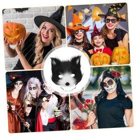Alipis Animal Cosplay Mask Half-face Wolf Mask Cat Mask Furry Scary Mardi Gras Mask Comfortable Sturdy