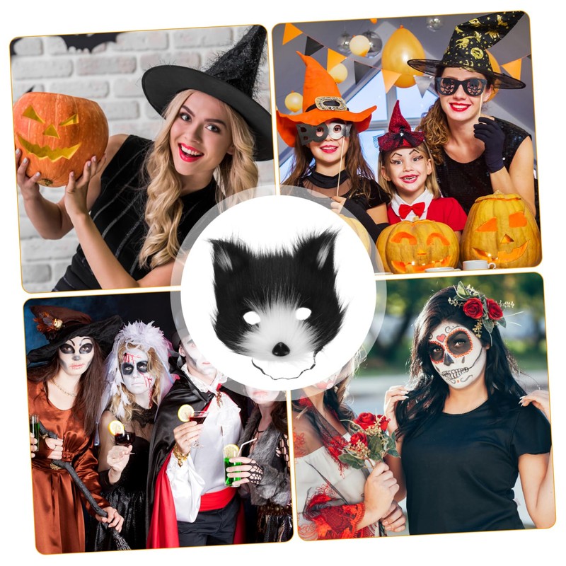 Alipis Animal Cosplay Mask Half-face Wolf Mask Cat Mask Furry