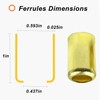 50PCS 7326 Brass Fitting Ferrules, 0.593in ID x 1in Long
