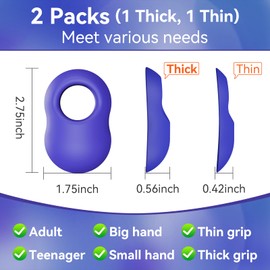 [2 Pack & 2 Size] Baseball Thumb Guard for Pro Batters, Hitter Training Aid, Thumb Guard Baseball & Softball Baseball Batting Grip Baseball Accessories Training Equipment Reduce Bat Sting-Blue