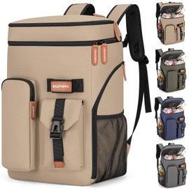 Insulated Cooler Backpack,33 Cans Multifunctional Double Deck Leakproof Cooler Bag with Sternum Strap,Large Capacity Lightweight Travel Camping Beach Backpack Cooler Ice Chest for Men Women