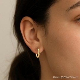 10K Yellow Gold Classic Twisted Round Hoop Earrings (16MM (0.65 INCH))