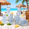 Meanplan 36 Pack Ocean Coastal Plastic Cups with Lids and