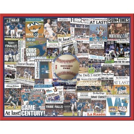 Chicago Cubs 2016 World Series Newspaper Collage Poster- 16x20" Unframed