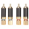 4Pcs RCA Sound Plug Carbon Fiber Gold Plated Oxidation Resistance