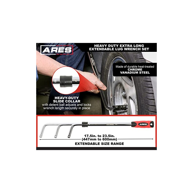 ARES 57001 – Juego de llave de rueda extensible de