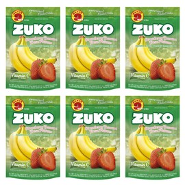 Zuko Strawberry Banana Instant Powder Drink | Family Pack | No Sugar Needed | Vitamin C | 14.1 Ounce (Pack of 6)