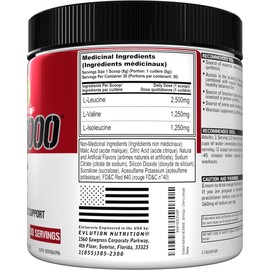 Evlution Evlution Nutrition BCAA5000 Powder - EVL BCAA Powder to Support Muscle Protein Synthesis & Building Lean Muscle - 5G BCAAs for Workout and Athletic Support - 30 Servings - Cherry Limeade