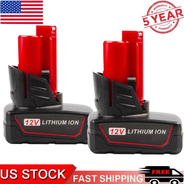 Unbranded 2Pack 5.0Ah Battery For Milwaukee for M12 LITHIUM Extended