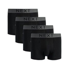 NEXT Essential Men's Hipster Boxer Shorts with Elastic Waistband, Pack of 4 Boxer Shorts, black, XL