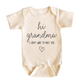 Bump and Beyond Designs Baby Pregnancy Announcement Hi Grandma I Can't Wait to Meet You Oatmeal, 0-3 Months