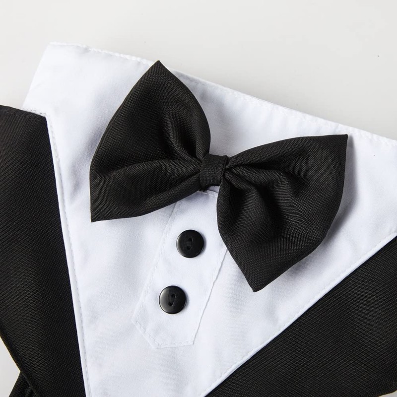 Dog Tuxedo Harness with Leash Set,Pet Wedding Harness Formal Vest