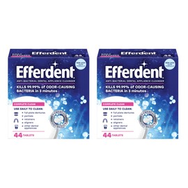 Efferdent Denture Cleanser Tablets, Complete Clean, Cleanser for Retainer and Dental Appliances, 44 Count, (Pack of 2)