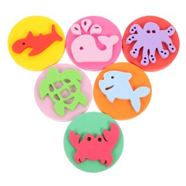 6pcs Painting Sponge Seal for Boy Girl DIY Art Easy to Clean Stamps for Preschool Kindergarten for Graffiti Craft Activities