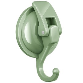 SOCONT Heavy Duty Vacuum Suction Cup Hooks, Pastel Green Plated Polished Super Suction for Kitchen Bathroom, 1 Pack