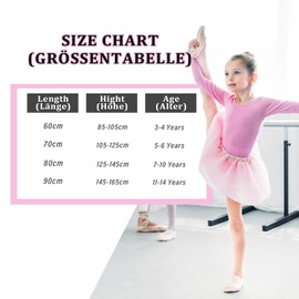 Sahunfri Pack of 2 Ballet Tights Girls, Soft Ballet Tights Children with Foot, 40 Denier, Girls Tights for Dance School, Skin-pink