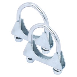 AFEISOL 2 Pack 1.77" U Bolt Clamp Saddle-Style Muffler Exhaust Clamps on Tip Pipes 45 mm Steel U-Bolt Exhaust Pipe Clamps (1-3/4")