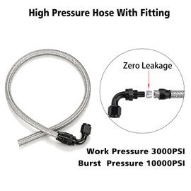 6AN Power Steering Pump Hose Kit 25Inch Leak-Proof High/Low Pressure Line Compatible with Chevy C10 LS Swap & GM Type II Power Steering Pump