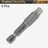 sourcing map 5pcs T45 Torx Head Screwdriver Bit 1/4" Hex