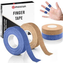 ‎Omsscun Finger Tape - 4 Rolls - Colour of Skin and Blue - 1.5cm x 10m | Cotton Sports Tape, for Jiu Jitsu, Bouldering, Rock Climbing, BJJ, Crossfit, Rowing, Splinting & Golf (1 x Pack of 4 Rolls)