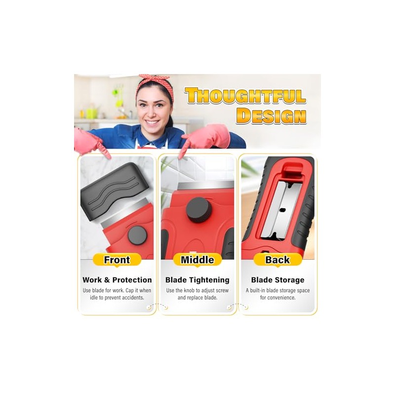 DIYSELF 2 Pack Razor Blade Scraper with 30 Pcs Blades