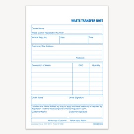 Ocean Pads Waste Transfer Note, A5, Duplicate (69660)