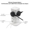 12-in-1 Tower Extension Cube with 8 Plug Sockets & 4