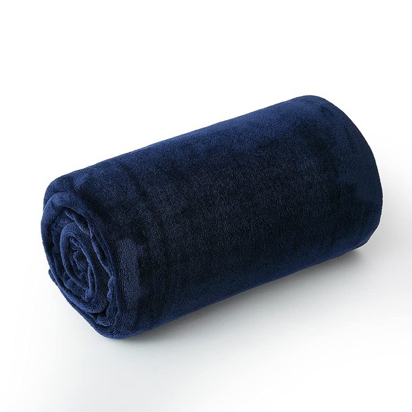 AIFY Blanket, Lap Blanket, Microfiber, Flannel, Warm, Lightweight, Large, Stylish, Cute, Thin, Throw Blanket, for New Chapters in Life, Nordic, Winter, Washable, 27.6 x 39.4 Inches (70 x 100 cm), Navy