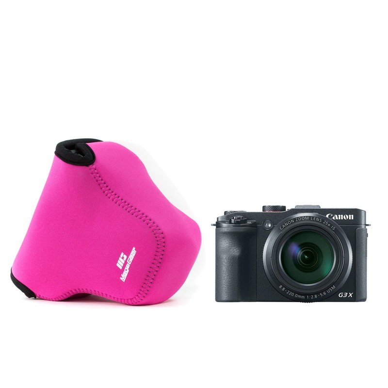 MegaGear Ultra Light Neoprene Case with Carabiner for Canon G3X