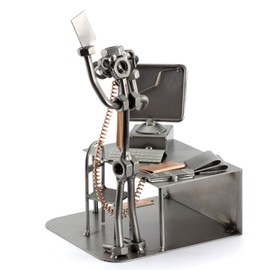 Steelman24 I Nuts and bolts sculpture Stockbroker With Personal Engraving I Handmade ornaments I I Metal figurine