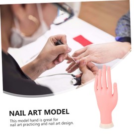 PACKOVE Silicone Nail Art Practice Hand Model Nail Tips Bendable Manicure Training Tool for Professionals and Beginners Design Practice and UV Gel Application