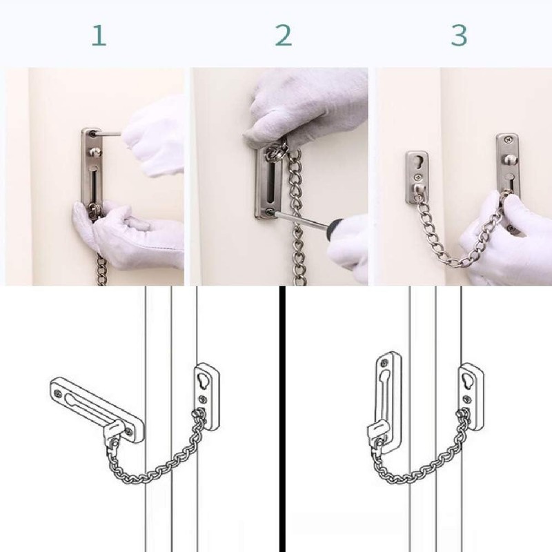 Safety Chain Door Lock Heavy Duty Latch Chain Door Lock