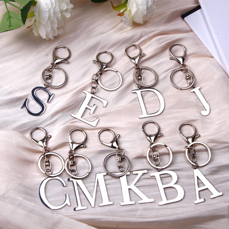 ORUZA Letter Keyring Alphabet Initial Keychain, Metal Letter Key Ring