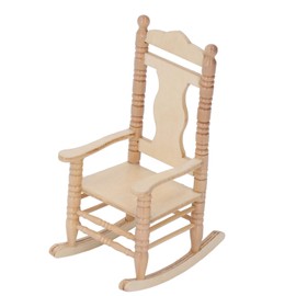 VGEBY 1:12 Doll's House Rocking Chair, Birch Wood, Simulated Lifelike Miniature Chair, Furniture Model, Dollhouse Accessories