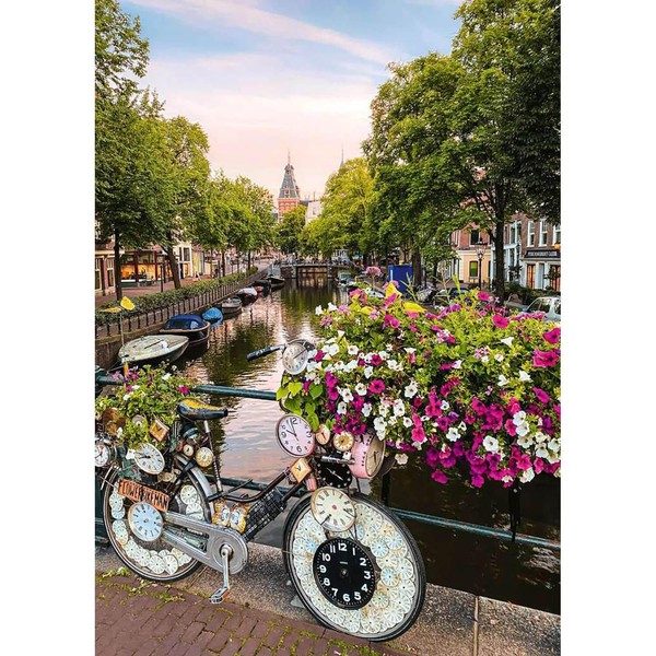 Ravensburger Puzzle 17596 - Bicycle and Flowers in Amsterdam - 1000 Pieces Puzzle for Adults and Children from 14 Years