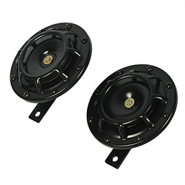 CARMOCAR Eletric Car Horn Kit 12V 135db Super Loud High Tone and Low Tone Metal Twin Horn Kit with Bracket for Cars Trucks SUVs RVs Vans Motorcycles Off Road Boats (Black)